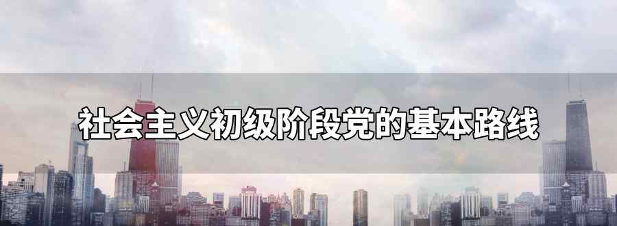 社会主义初级阶段党的基本路线