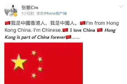 张敏发声：我是中国香港人，我是中国人张敏是谁张敏资料