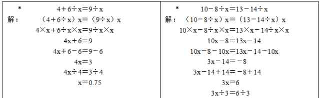 解方程的格式 小学五年级数学上册解简易方程的方法和难点归纳