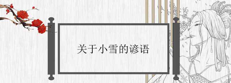 关于小雪的谚语