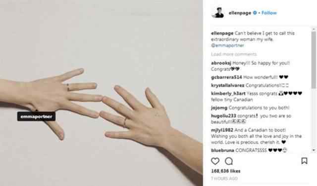 演员艾伦佩吉宣布为跨性别者 艾伦佩吉结婚了