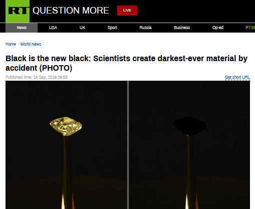 史上最黑材料能吸收99.995%的入射光 由碳纳米管制成