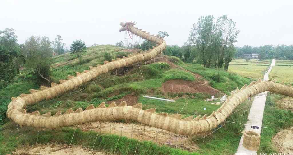 重庆201.9米长的草把龙 世界最长草把龙