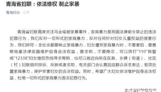 青海省妇联:依法维权 制止家暴 家暴需全社会声讨