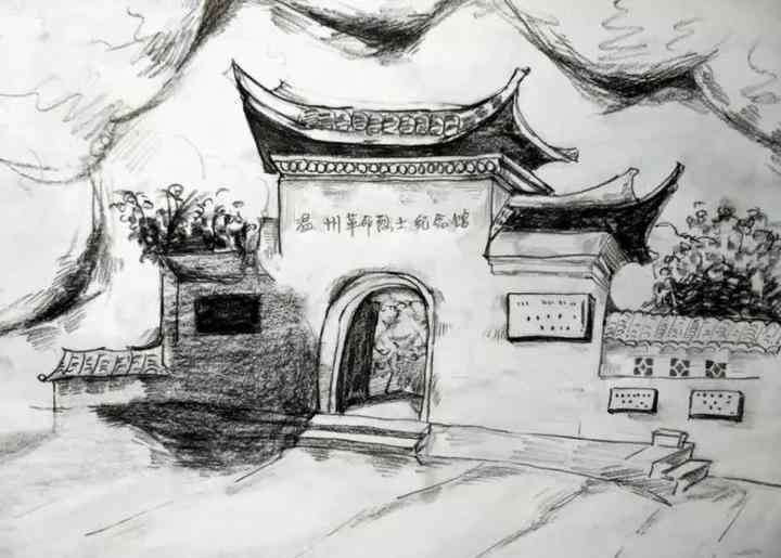 手绘地图 温州市红色手绘地图