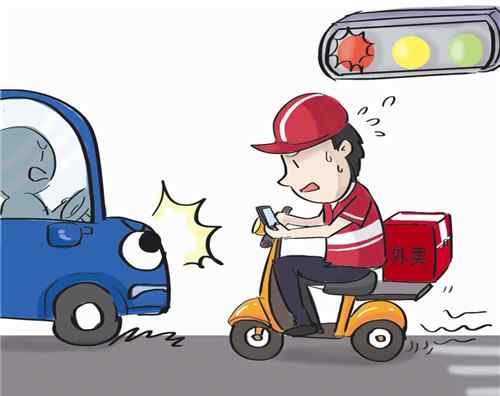 外卖电动车 最近一周电动车事故率高发 平均每天有1名外卖小哥出车祸