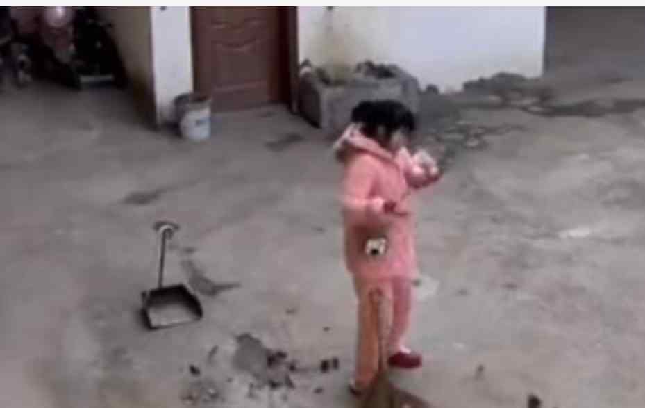 安徽一女子在院子里玩手机 身后恐怖瞬间被监控拍下