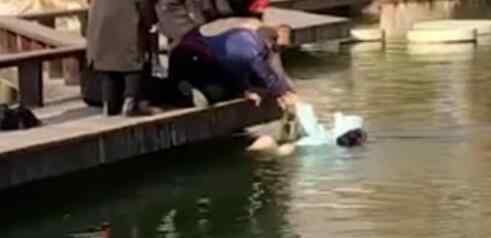女子踩空坠湖因羽绒服漂浮被救 究竟发生了什么?