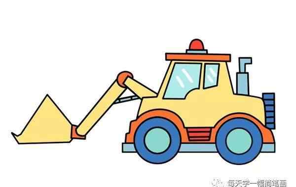 推土机怎么画 每天学一幅简笔画-红包推土机简笔画图片文章配图