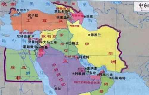 中东地图 中东指哪些国家