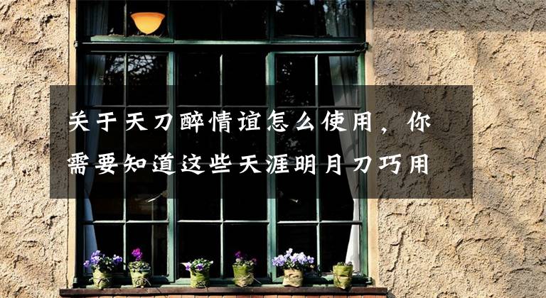 关于天刀醉情谊怎么使用，你需要知道这些天涯明月刀巧用回流练小号 尝试不同门派