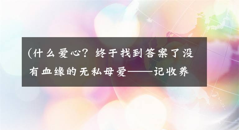 (什么爱心？终于找到答案了没有血缘的无私母爱——记收养抚育6名孤儿的“爱心妈妈”唐才英