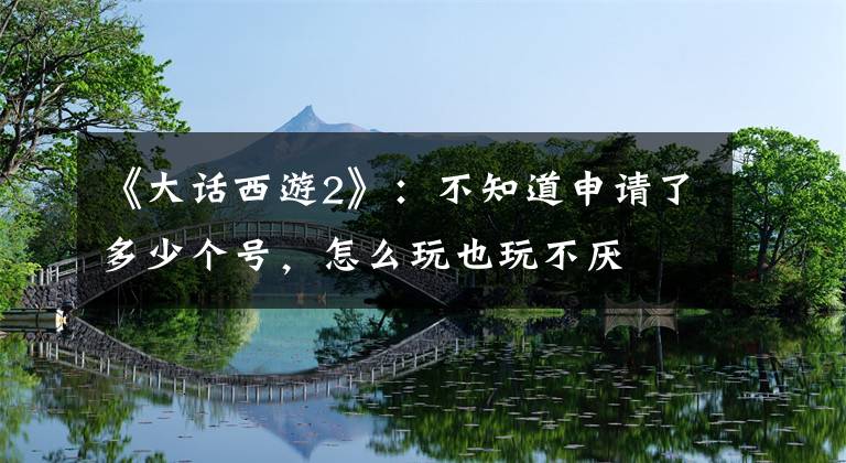 《大话西游2》：不知道申请了多少个号，怎么玩也玩不厌