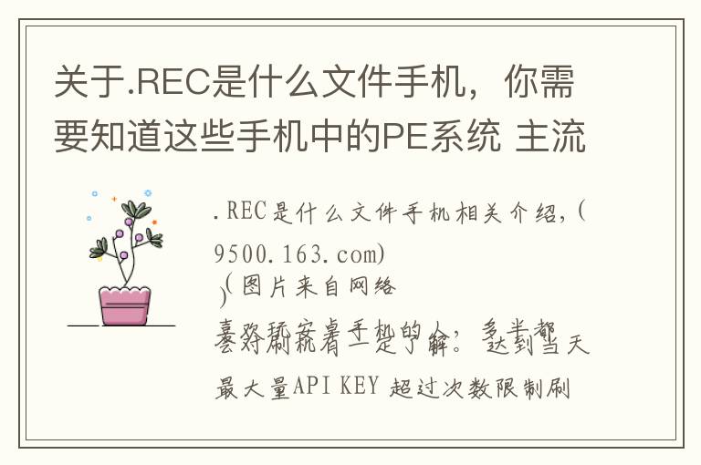 关于.REC是什么文件手机，你需要知道这些手机中的PE系统 主流第三方Recovery介绍