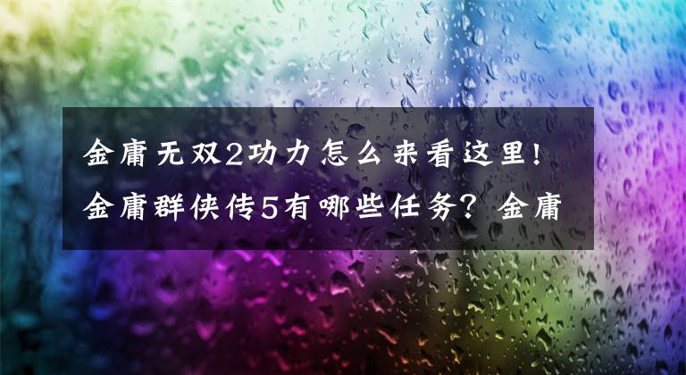 金庸无双2功力怎么来看这里!金庸群侠传5有哪些任务？金庸群侠传5所有任务流程简要攻略