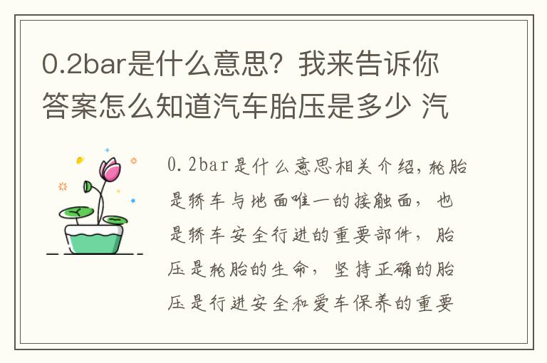 0.2bar是什么意思？我来告诉你答案怎么知道汽车胎压是多少 汽车胎压多少才合适其实标准气压就在车身上