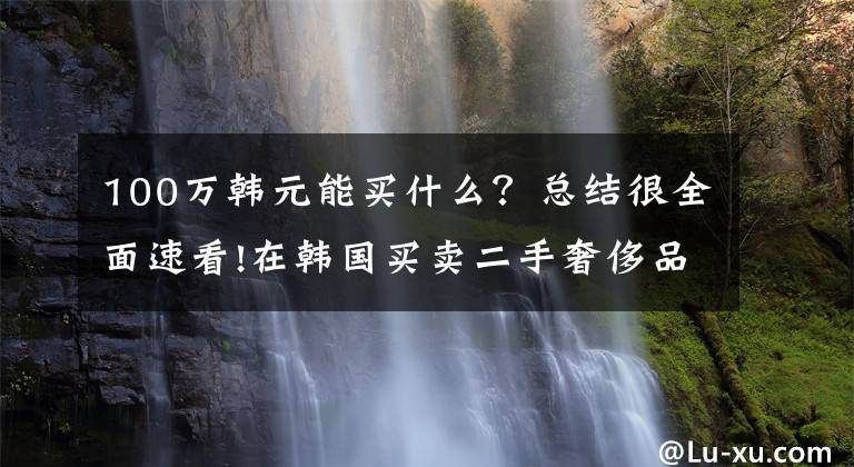 100万韩元能买什么？总结很全面速看!在韩国买卖二手奢侈品，月赚6万人民币