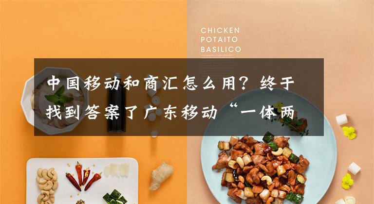 中国移动和商汇怎么用？终于找到答案了广东移动“一体两翼”发展系列报道之二打造4G健康发展的“广东样本”