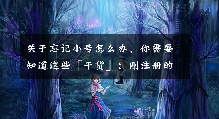 关于忘记小号怎么办，你需要知道这些「干货」：刚注册的新qq号忘记了，怎么办？不怕，一招教你找回！
