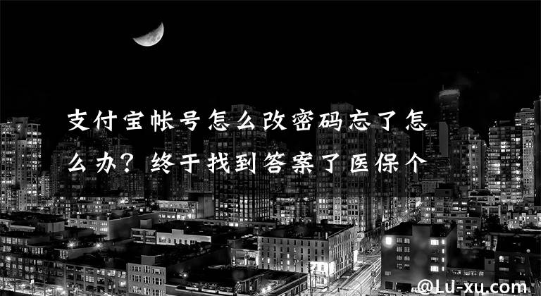 支付宝帐号怎么改密码忘了怎么办？终于找到答案了医保个人账户密码忘记了怎么办？
