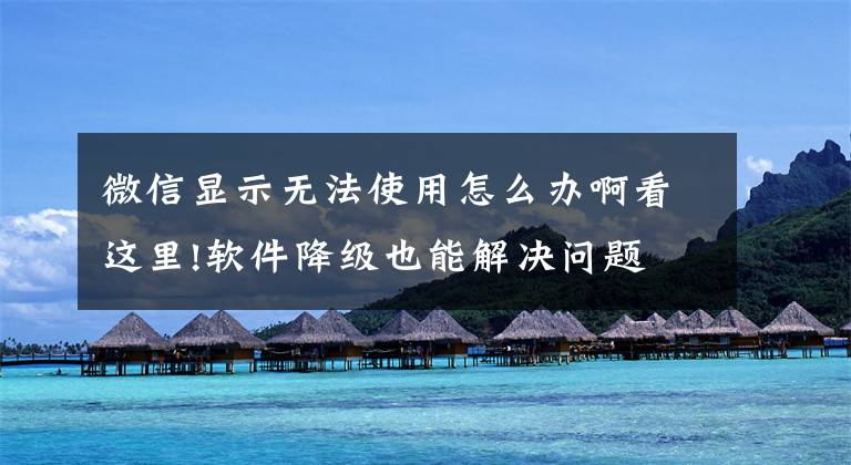 微信显示无法使用怎么办啊看这里!软件降级也能解决问题