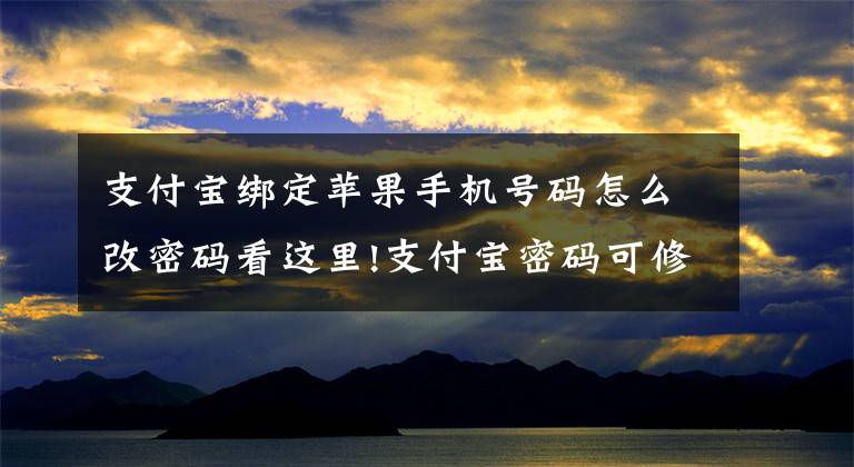 支付宝绑定苹果手机号码怎么改密码看这里!支付宝密码可修改？支付宝称已提高风控体系