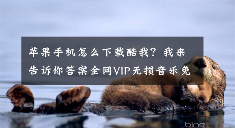 苹果手机怎么下载酷我？我来告诉你答案全网VIP无损音乐免费下载App，安卓苹果电脑版都有
