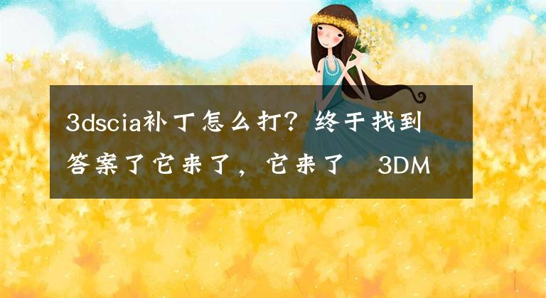 3dscia补丁怎么打？终于找到答案了它来了，它来了 3DMAX小白快速入门基础教程