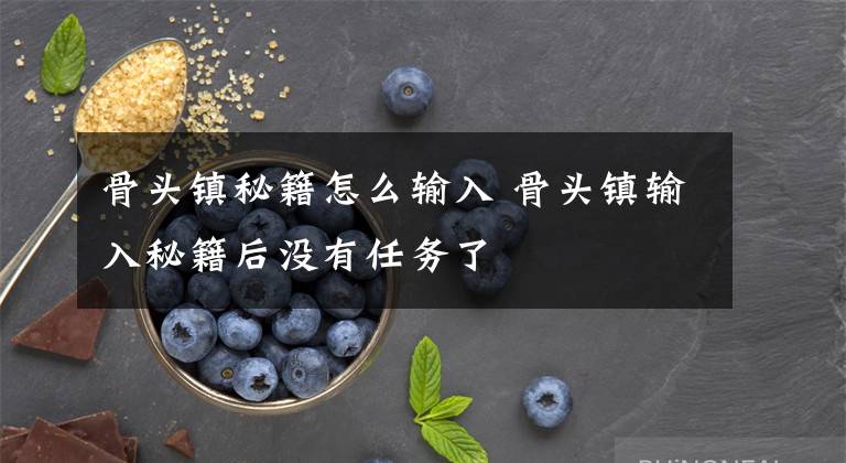 骨头镇秘籍怎么输入 骨头镇输入秘籍后没有任务了