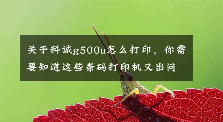 关于科诚g500u怎么打印，你需要知道这些条码打印机又出问题？不可能，肯定是你这个地方没操作正确