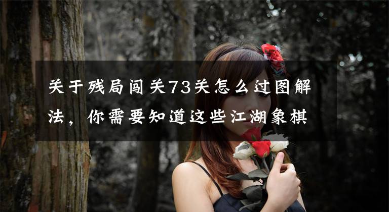 关于残局闯关73关怎么过图解法，你需要知道这些江湖象棋百集视频总结，看你会几个？