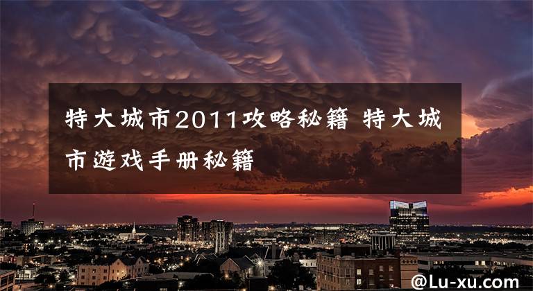 特大城市2011攻略秘籍 特大城市游戏手册秘籍