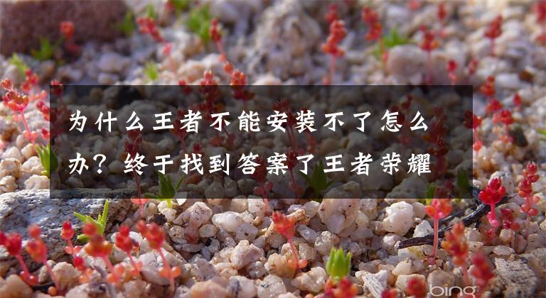 为什么王者不能安装不了怎么办？终于找到答案了王者荣耀新版无法更新怎么办 王者荣耀无法安装解决方法