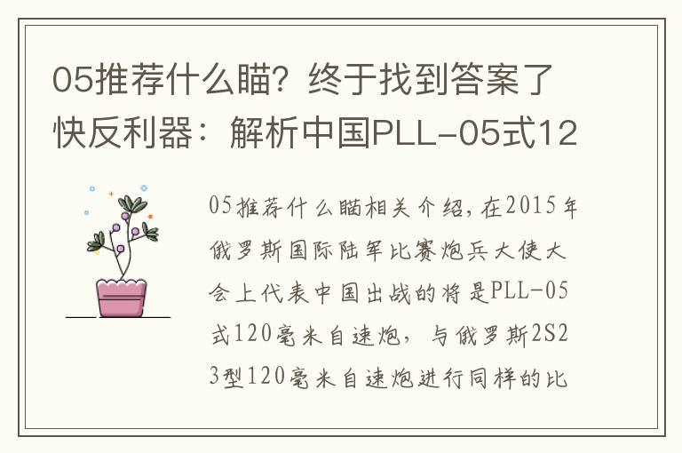 05推荐什么瞄？终于找到答案了快反利器：解析中国PLL-05式120毫米自行迫榴炮