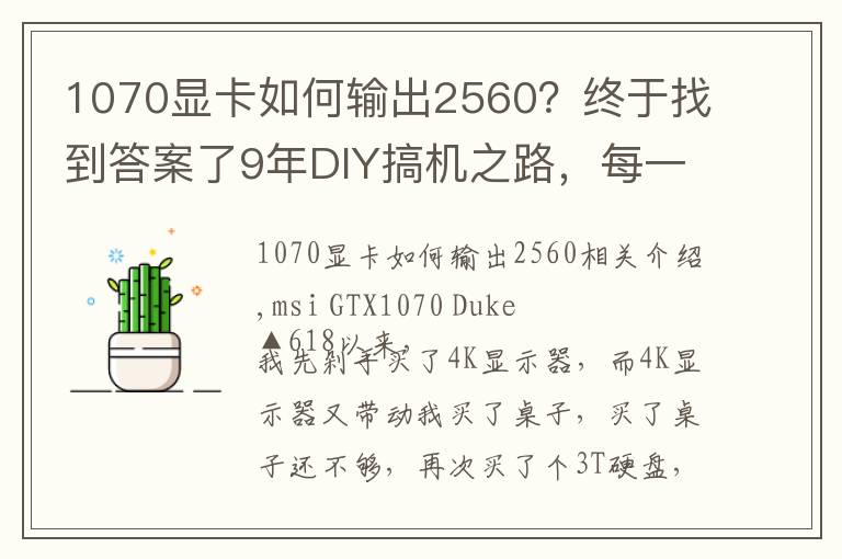 1070显卡如何输出2560？终于找到答案了9年DIY搞机之路，每一张显卡都是一段故事！