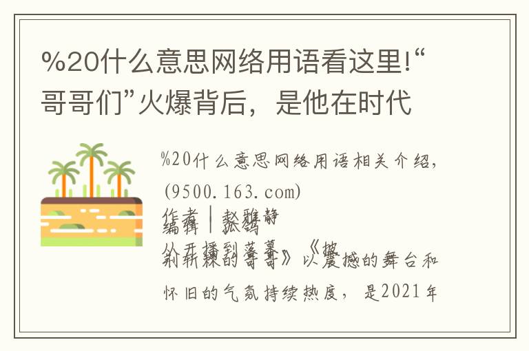 %20什么意思网络用语看这里!“哥哥们”火爆背后，是他在时代的沉浮里“披荆斩棘”