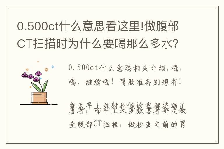 0.500ct什么意思看这里!做腹部CT扫描时为什么要喝那么多水？