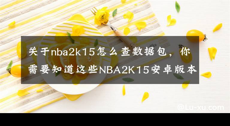 关于nba2k15怎么查数据包，你需要知道这些NBA2K15安卓版本
