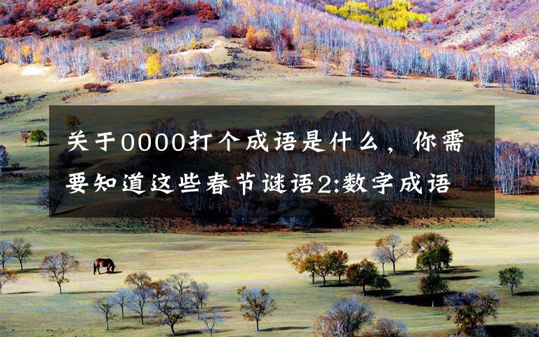 关于0000打个成语是什么，你需要知道这些春节谜语2:数字成语，附谜底
