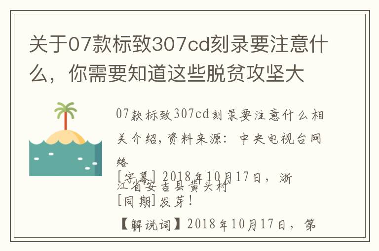 关于07款标致307cd刻录要注意什么，你需要知道这些脱贫攻坚大型政论专题片《摆脱贫困》第四集 合力攻坚