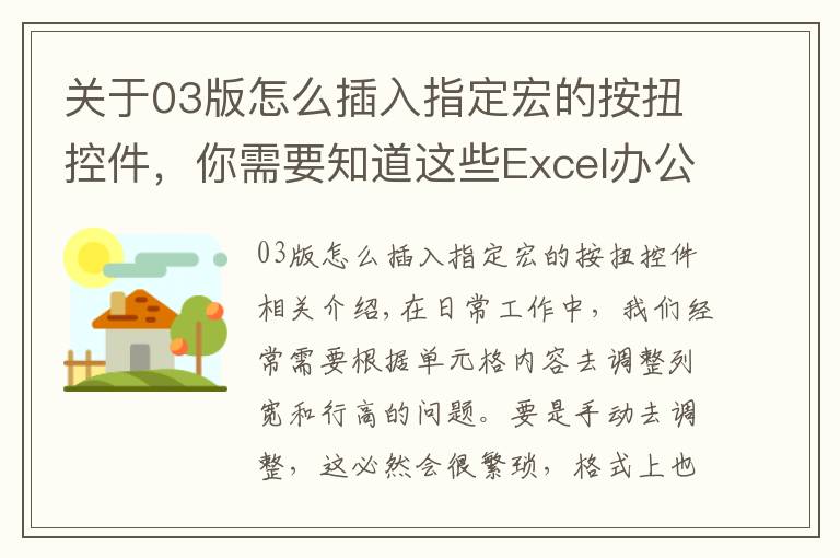 关于03版怎么插入指定宏的按扭控件，你需要知道这些Excel办公随心所欲---自动调整列宽和行高