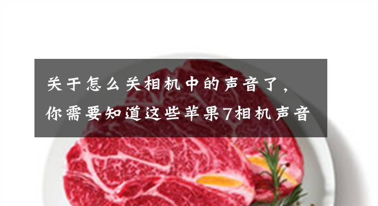 关于怎么关相机中的声音了，你需要知道这些苹果7相机声音怎么关