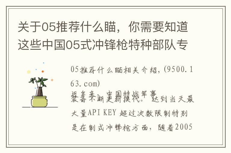 关于05推荐什么瞄，你需要知道这些中国05式冲锋枪特种部队专配 直插四排发弹匣 弹匣容量高达50发