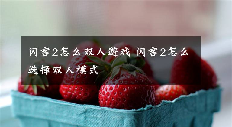 闪客2怎么双人游戏 闪客2怎么选择双人模式