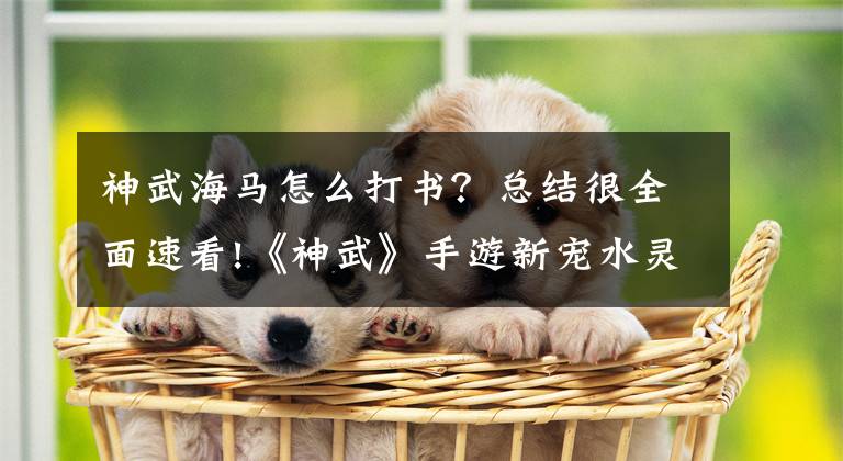 神武海马怎么打书？总结很全面速看!《神武》手游新宠水灵 三围傲人攻法双修