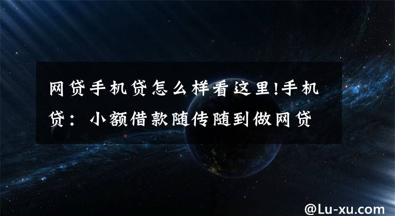 网贷手机贷怎么样看这里!手机贷：小额借款随传随到做网贷行业领头羊