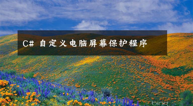 C# 自定义电脑屏幕保护程序
