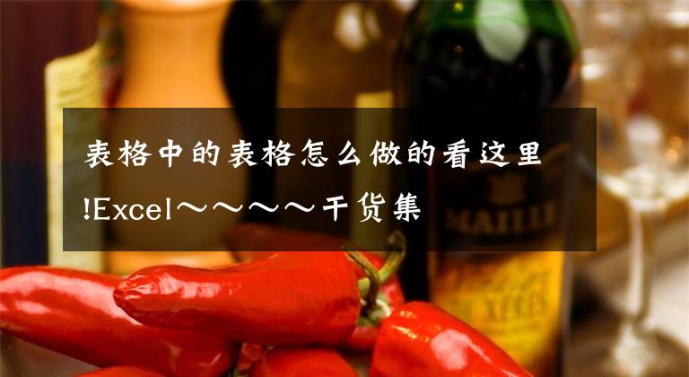 表格中的表格怎么做的看这里!Excel～～～～干货集