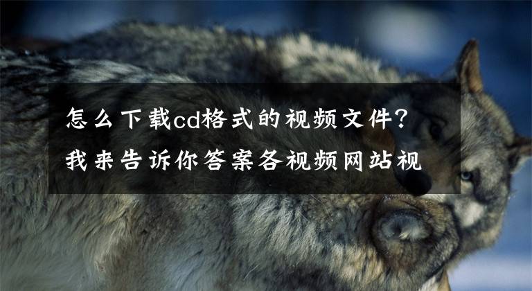 怎么下载cd格式的视频文件？我来告诉你答案各视频网站视频下载、转换、编辑