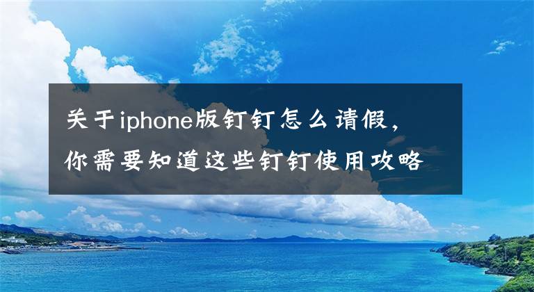 关于iphone版钉钉怎么请假，你需要知道这些钉钉使用攻略—如何撤销年假？